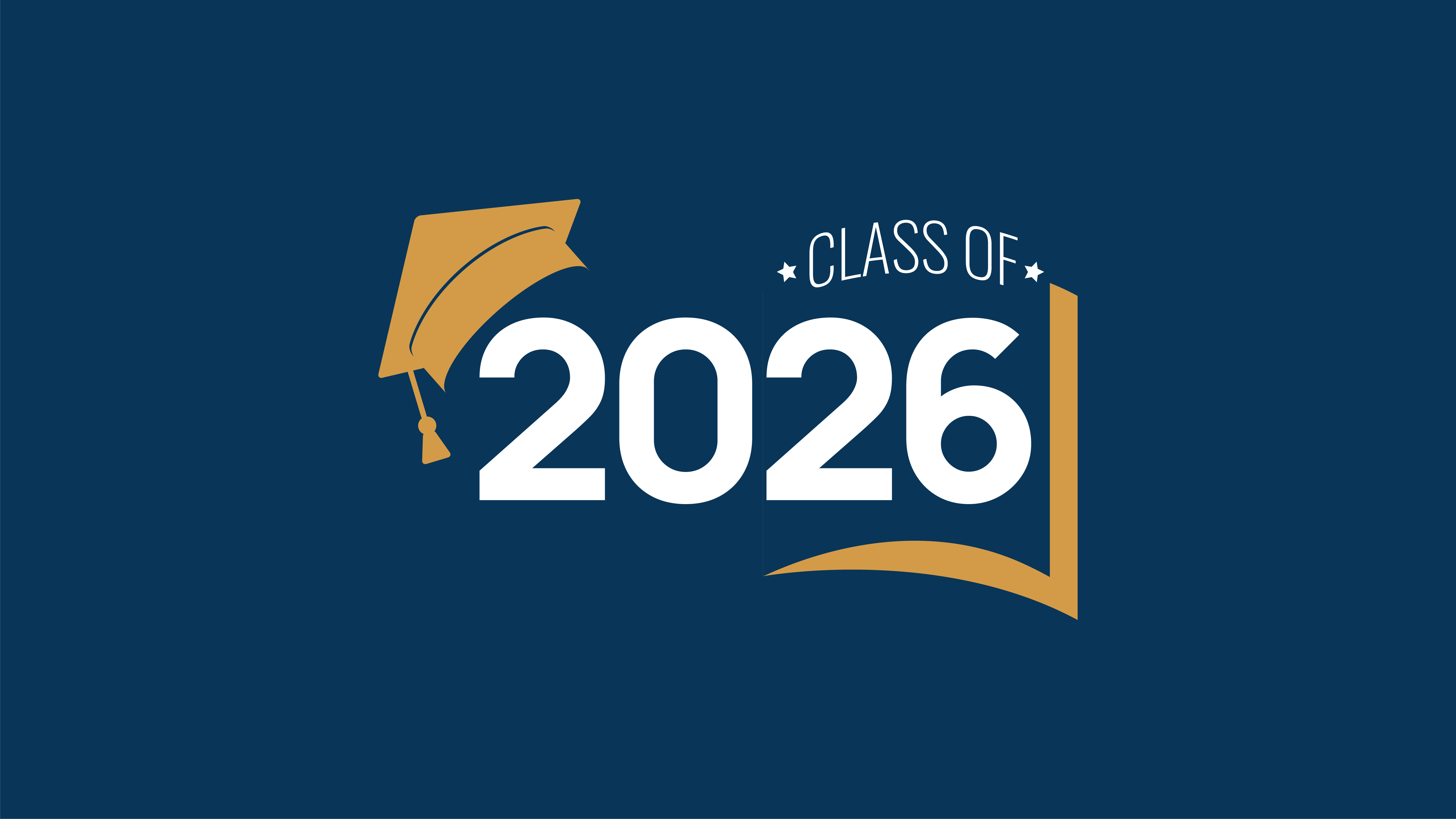 Class of 2026. Graphic of a graduation cap on 2026